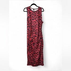 SHEIN Red and Black Animal Print Maxi Dress